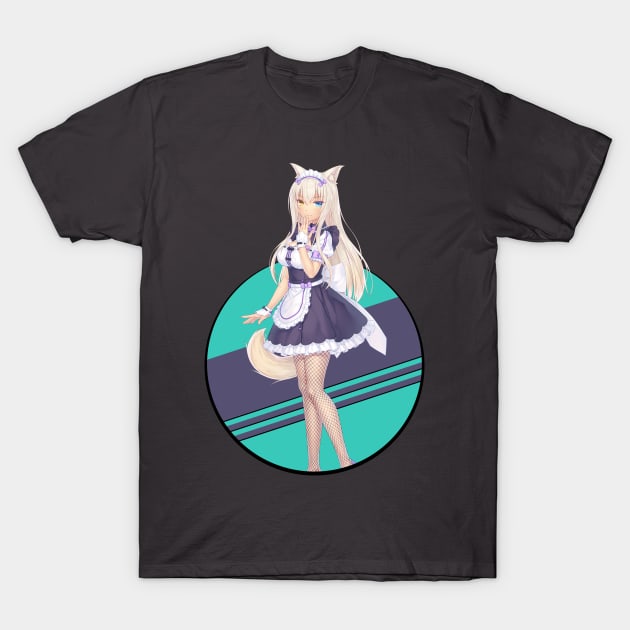 Cute Neko Anime Maid T-Shirt by Randomart